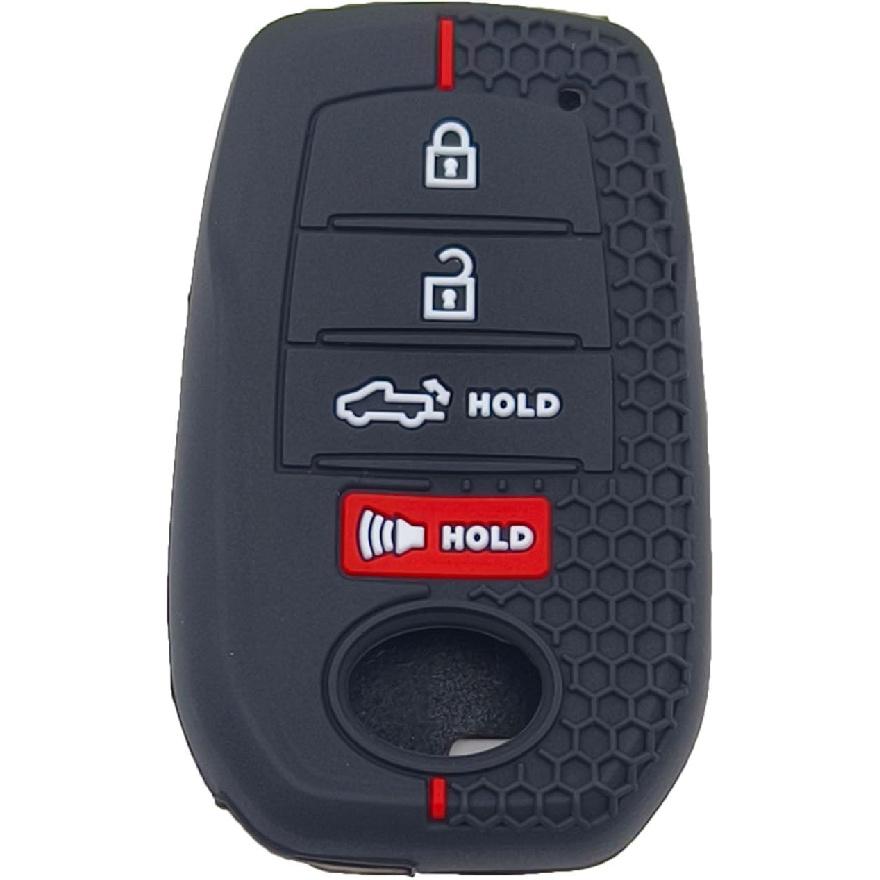 LemSa 2Pcs Silicone Key Fob Cover Case Protector Holder for Toyota 2026 2025 2024 2023 Tacoma Tundra Camry Corolla Crown Prius Venza Sequoia Grand
