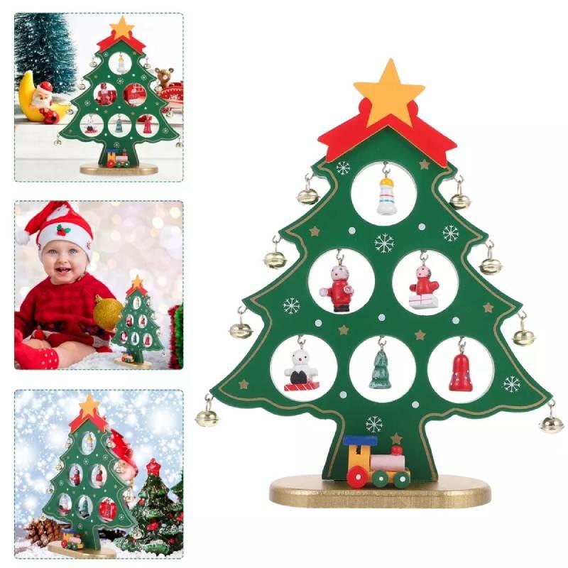 Mini Tree Decorative Christmas Ornaments Xmas Table Decoration Children Gift