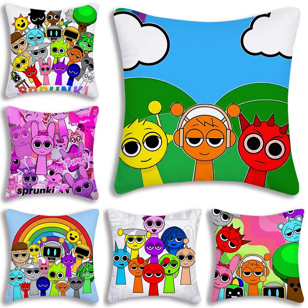 Joc amuzant Pentru S-SprunkiS Huse de Pernă Desene Animate Canapea Decorative Casă Imprimare Față-Verso Pluș Scurt Drăguț Husă Pernă