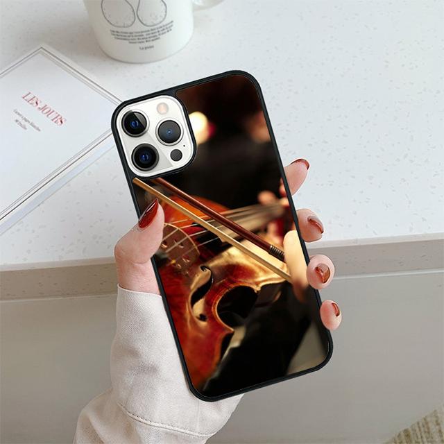 Musical Violin Guitar Phone Case For iPhone 17 Air 14 15 16 13 12 Max Cover For Apple 14 15 16 11 Pro Max Plus Coque