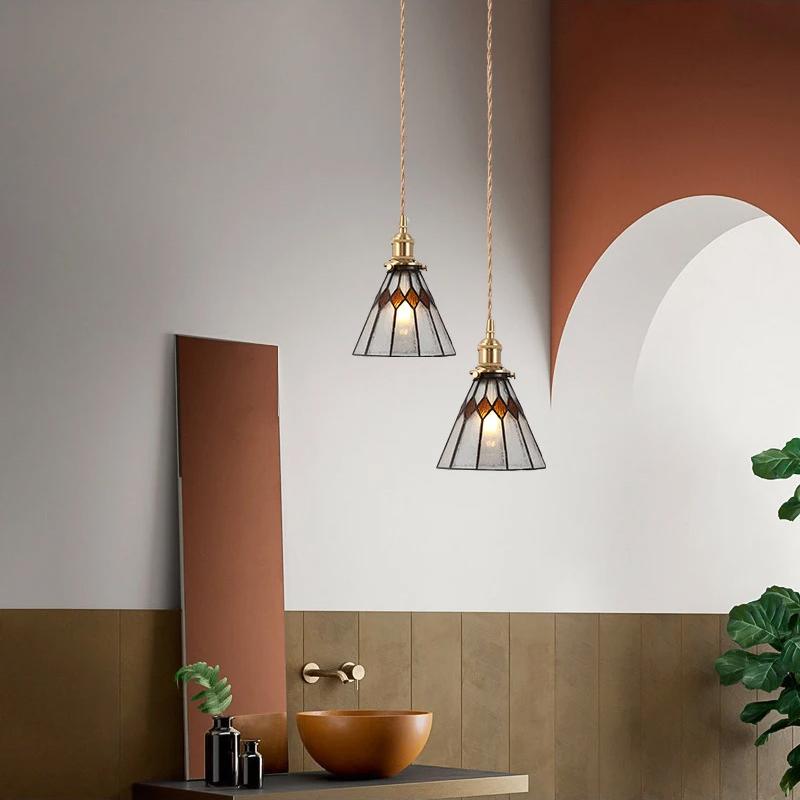 Vintage Creative Tiffany LED Pendant Light for Bedroom Lamp Dining Room Bar Atmosphere Decoration Hanging Lighting Chandeliers