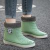 Damen Knöchel Fleecegefüttert Wasserdicht Regenstiefel