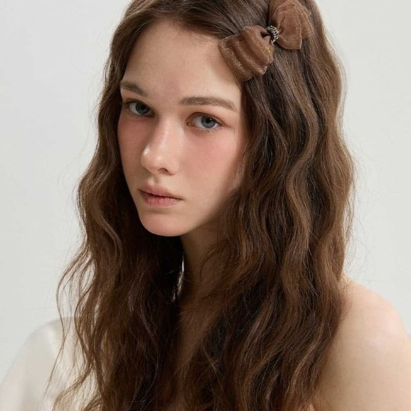 

Jean Paul Clarisse Austrian Crystal Pearl Ribbon Hair Clip JP-24-392CC black