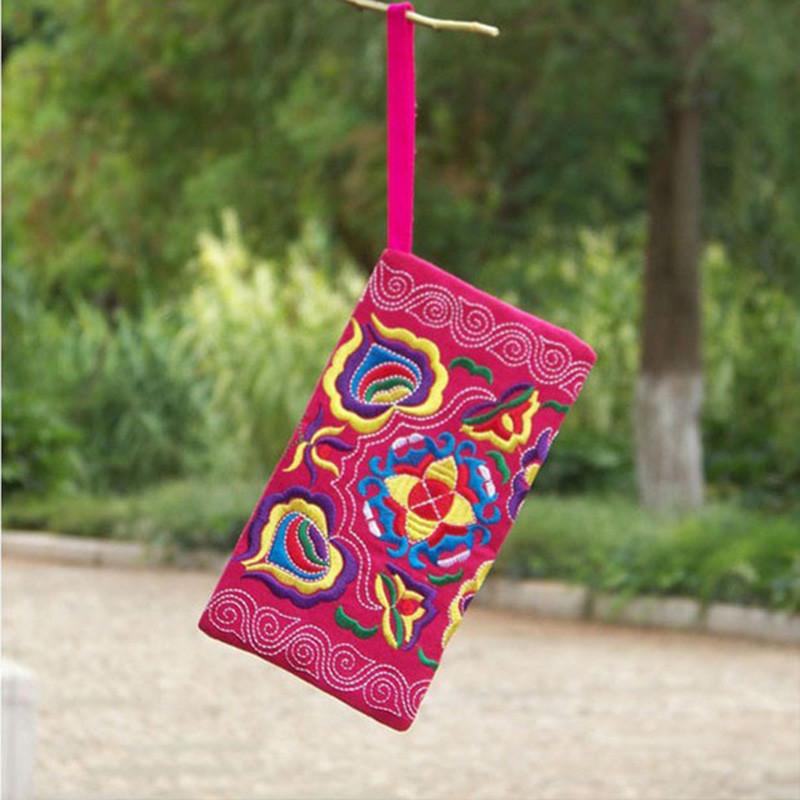 Women Ethnic Handmade Embroidered Wristlet Clutch Bag Vintage Purse Wallet With Elegant Detailing