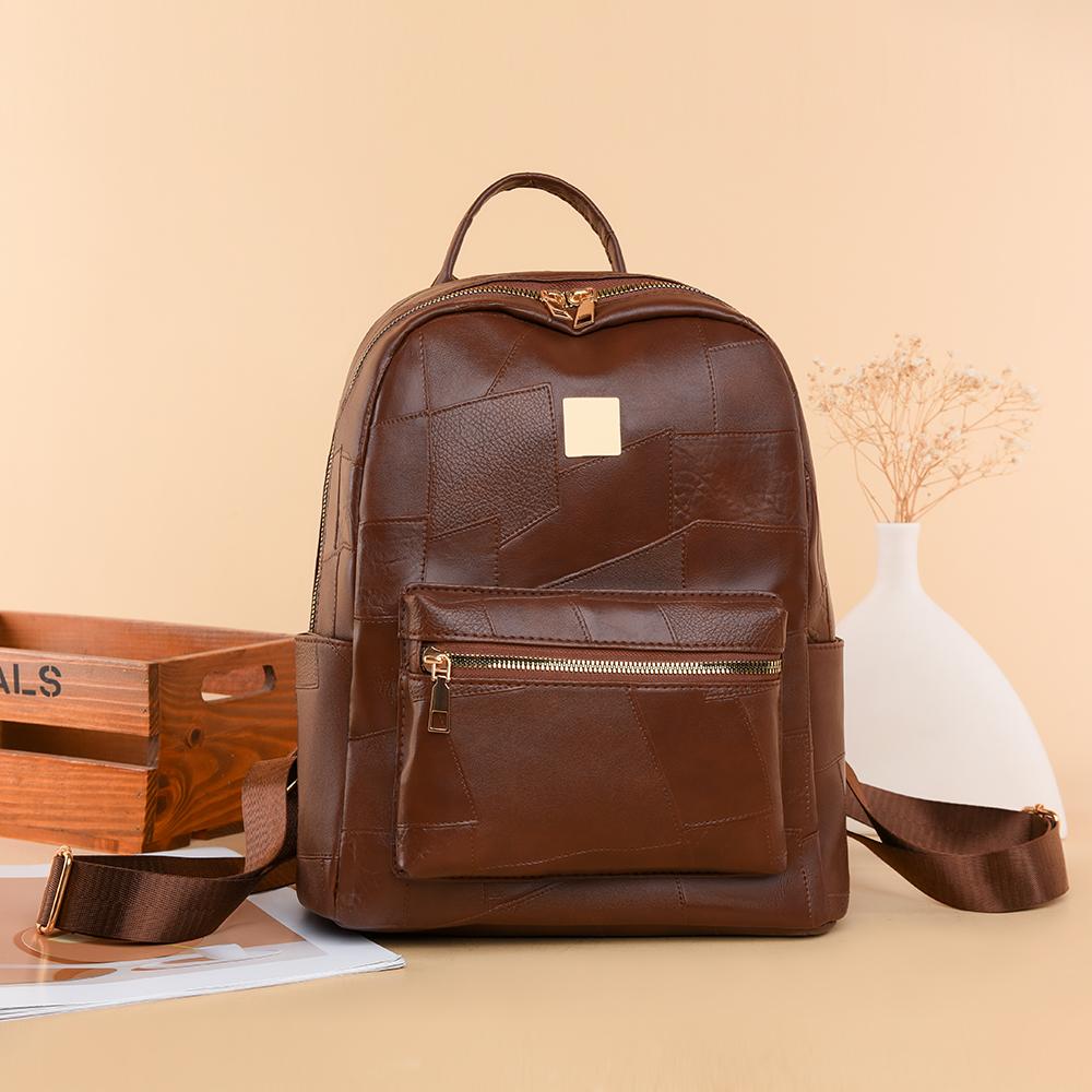 Batoh s velkou kapacitou Dámský lehký měkký kožený batoh Cestovní batoh