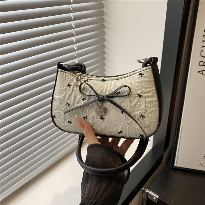 

Нишевый дизайн сумка подмышку с бантом женская новая сумочка модная плечевая сумка мессенджер милая сумка зелёный