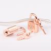 Rose Gold Plated Padlock and Key Dangle Charm 925 Sterling Silver Beads Fits Europe Bracelets DIY Jewelry Making 2022 New