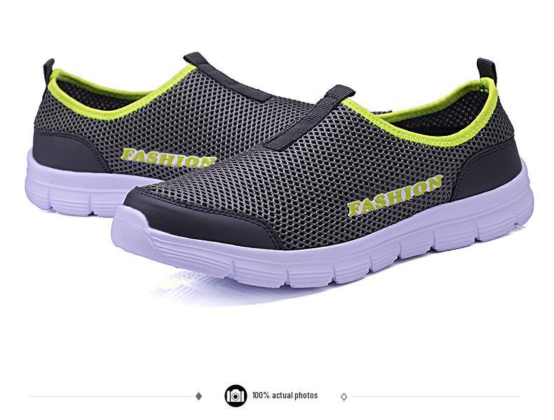 Plus Size Men's Breathable Mesh Slip-On Shoes - Lightweight, Casual, and Perfect for Summer