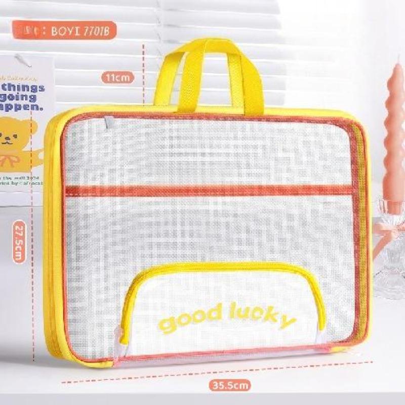 

Horizontal Subject Classification Bag Student Tote Multi Layer Test Paper Zipper File Pouch Tutoring School Supplies