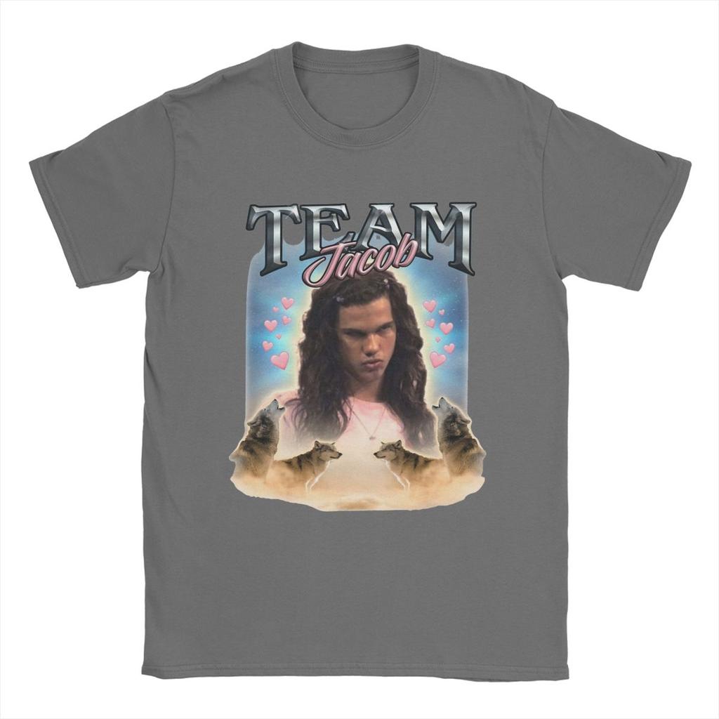 Unisex T-Shirt Team Jacob Verflucht Fan Collage Twilight 100% Baumwolle T-Shirt Kurzarm T-Shirt Rundhals Kleidung Druck