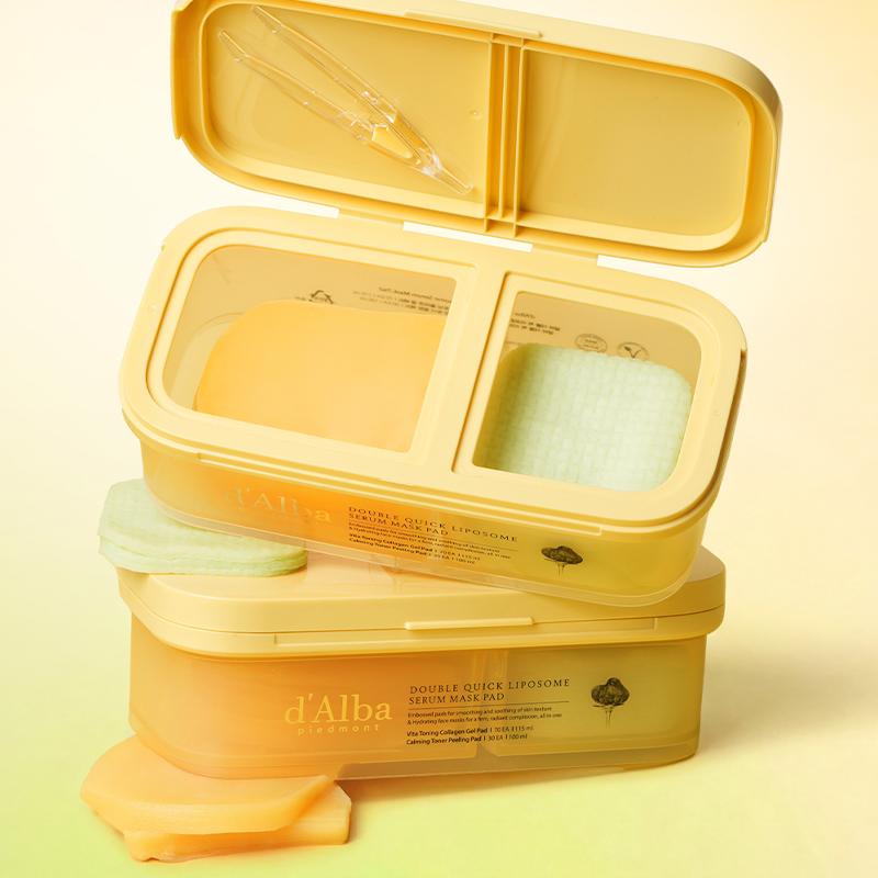 d'Alba Dvojité rychlé lipozomové sérum maska podložka 225ml 100ks