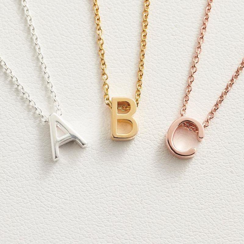 CARLIDANA High Polished Stainless Steel 14K Gold PVD Plated DIY 26 Letter Alphabet Initial Charm Pendant Accessories Jewelry
