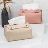 1/2pcs Elegant PU Leather Tissue Box, Waterproof Desktop Organizer for Living Room Kitchen Office, Luxury Home Decor