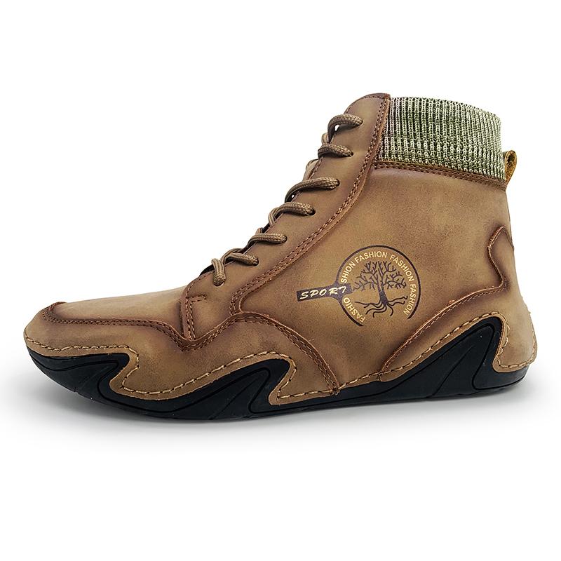 

Повседневная обувь для мужчин Ботинки 2025 Мода Кожаные ботинки Мужские Зимние Снежные Уличные Легкие Ботильоны Противоскользящие Теплые Ботинки для Мужчин Большой Размер 45 хаки