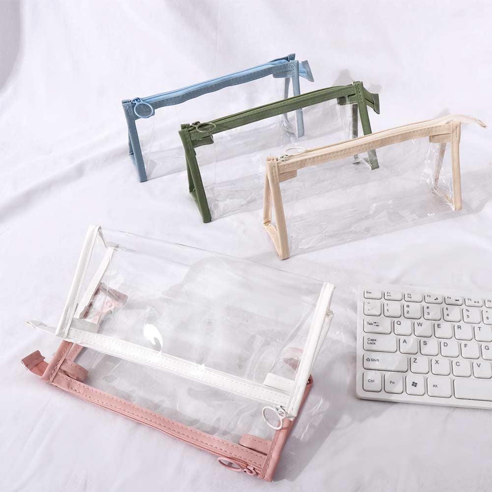 Organizer School Office Supply Zipper Pen Pouch Pencil Case Storage Bag Transparent Pencil Bag
