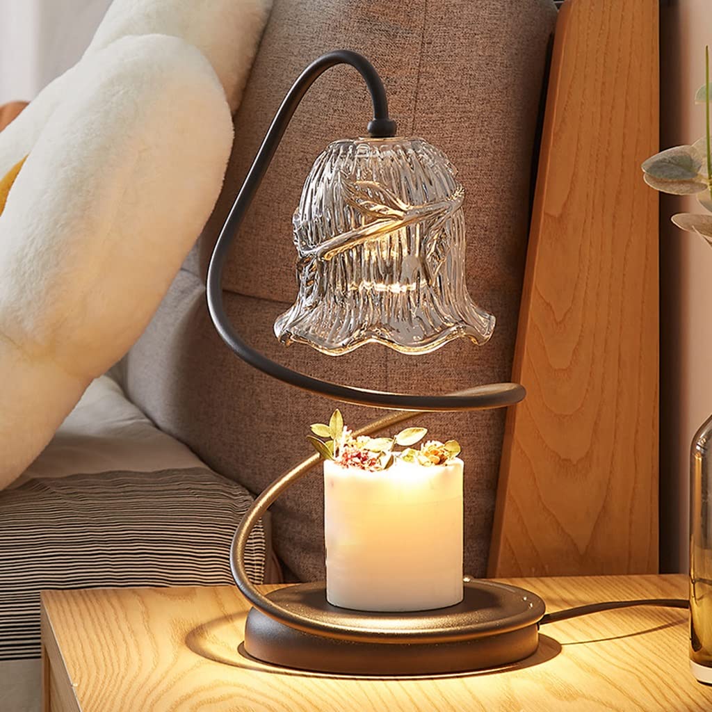 

Glass Candle Melting Wax Lamp, Aromatherapy Wax Warmer for Bedroom Decor, Ambient Table Lamp with Furnace 220V чёрный