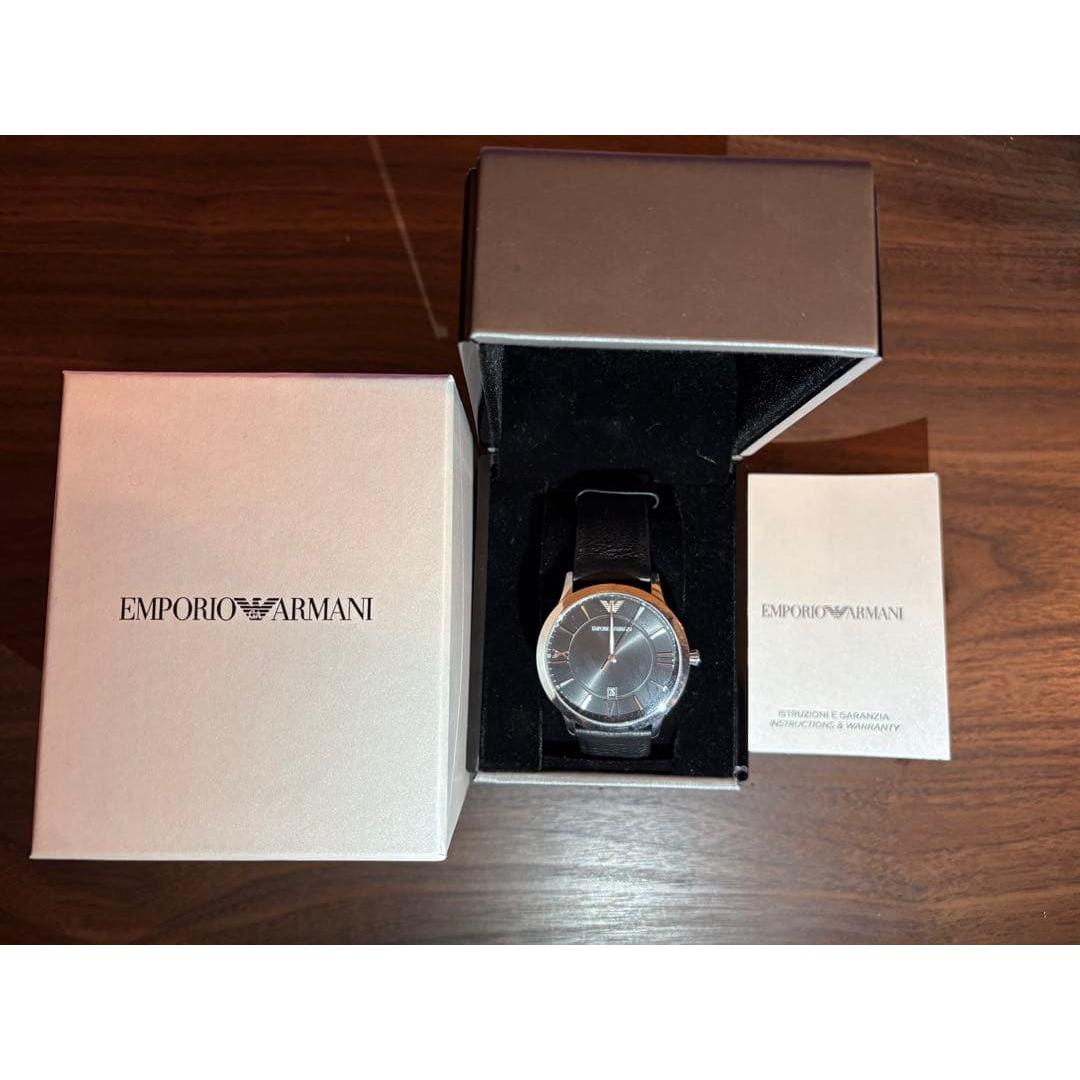 Used Emporio Armani analog watch silver/black