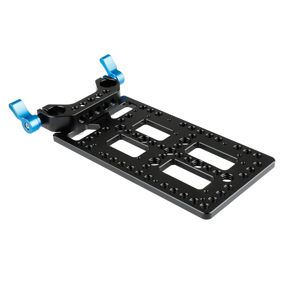 

SZRig Cheese Plate Backboard Plate With 15mm Dual-port Railblock Blue Knob For V Lock Mount Power Splitter