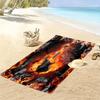 Fire Guitar Print Beach Towel, Large Soft Quick Dry Towel for Beach Camping Swimming