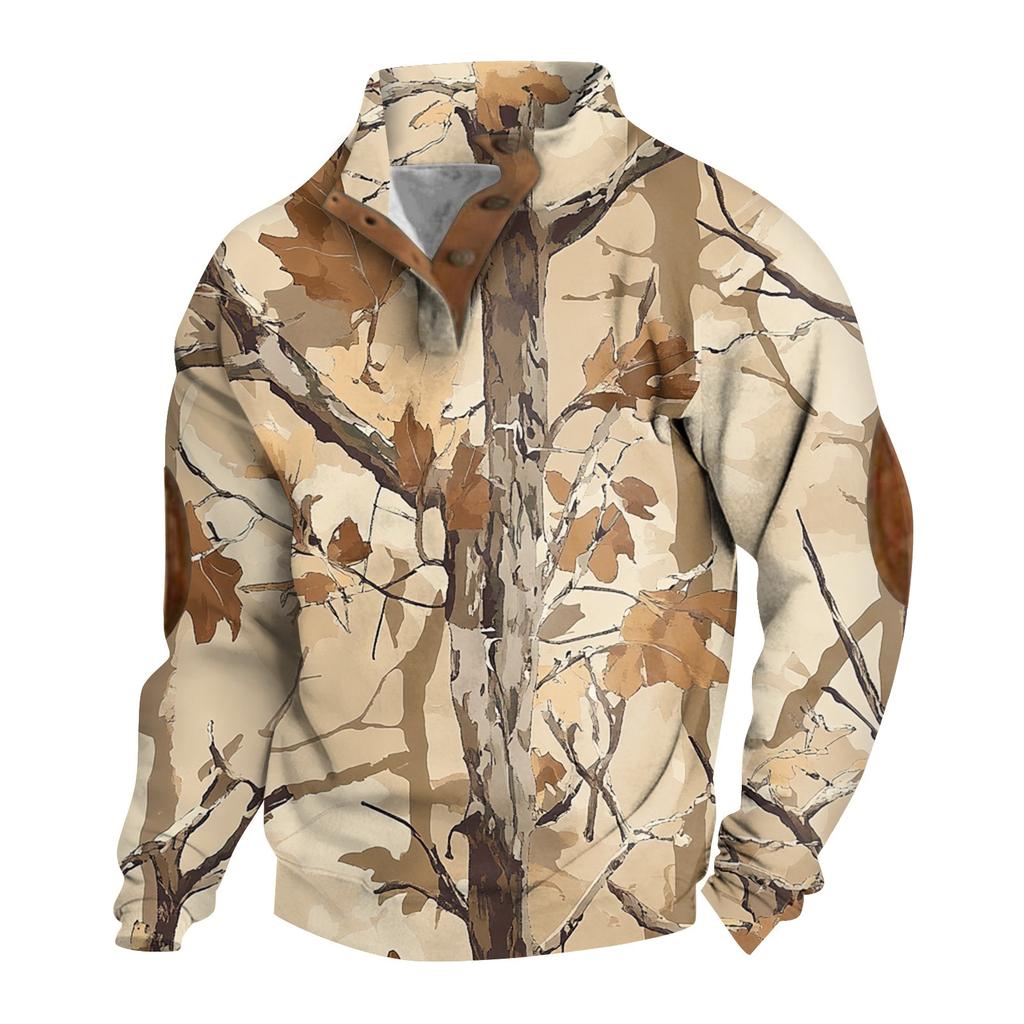 Frühlings- und Herren-Sweatshirt mit Stehkragen ist ein lässiges Outdoor-Pullover-Oberteil