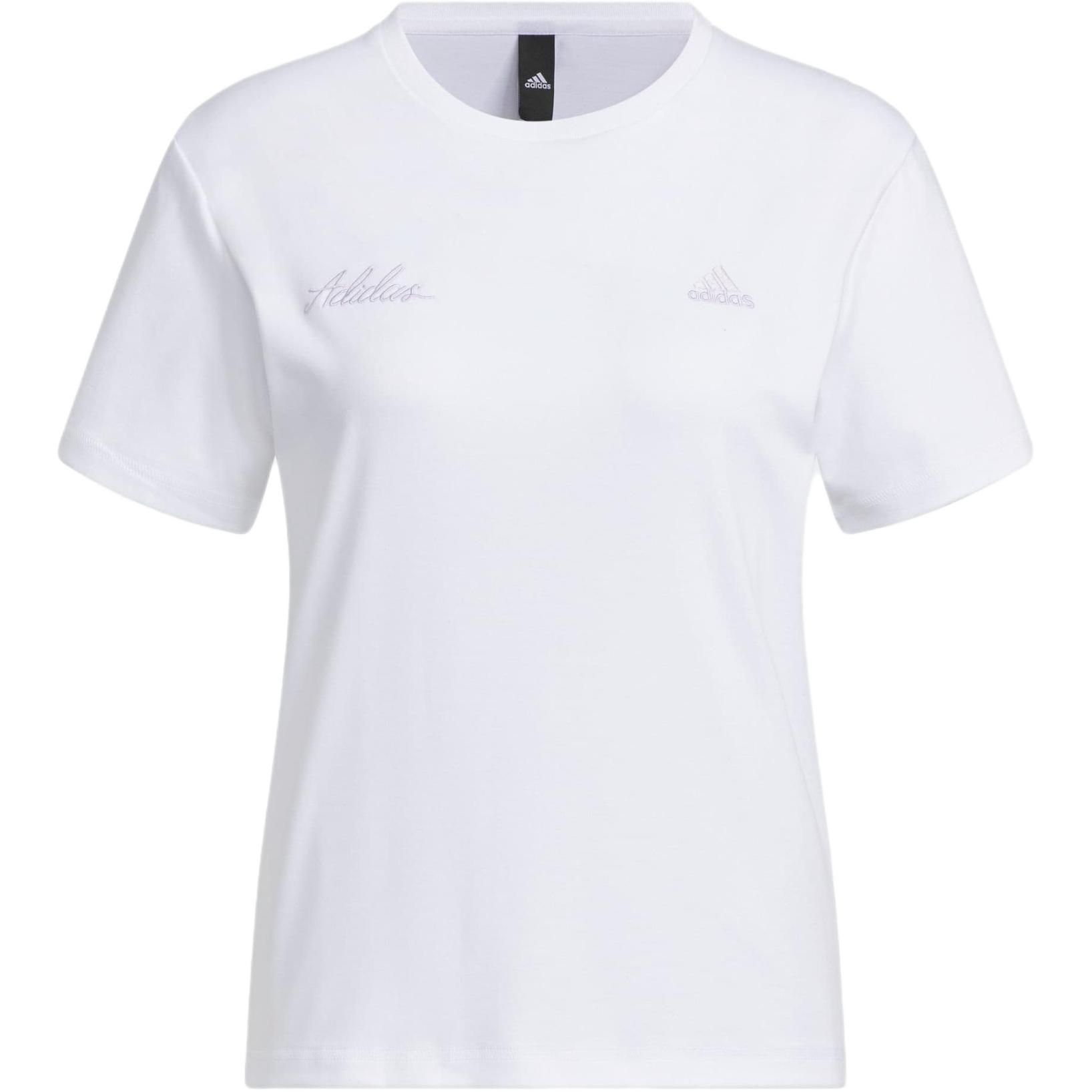 

Adidas T Shirts Women s White Crew Neck Moderate Straight Fit IP7097 XXL
