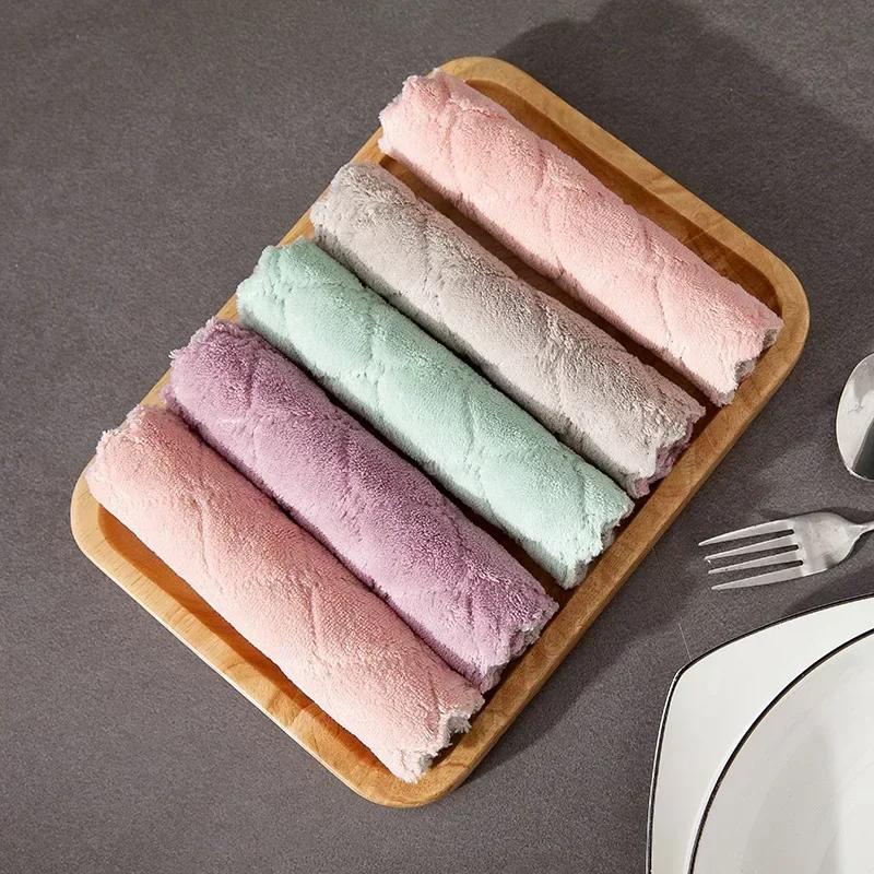 

5/10 Микрофибровые полотенца Впитывающая салфетка для уборки кухни Антипригарное полотенце для мытья посуды Посуда Полотенце для уборки дома