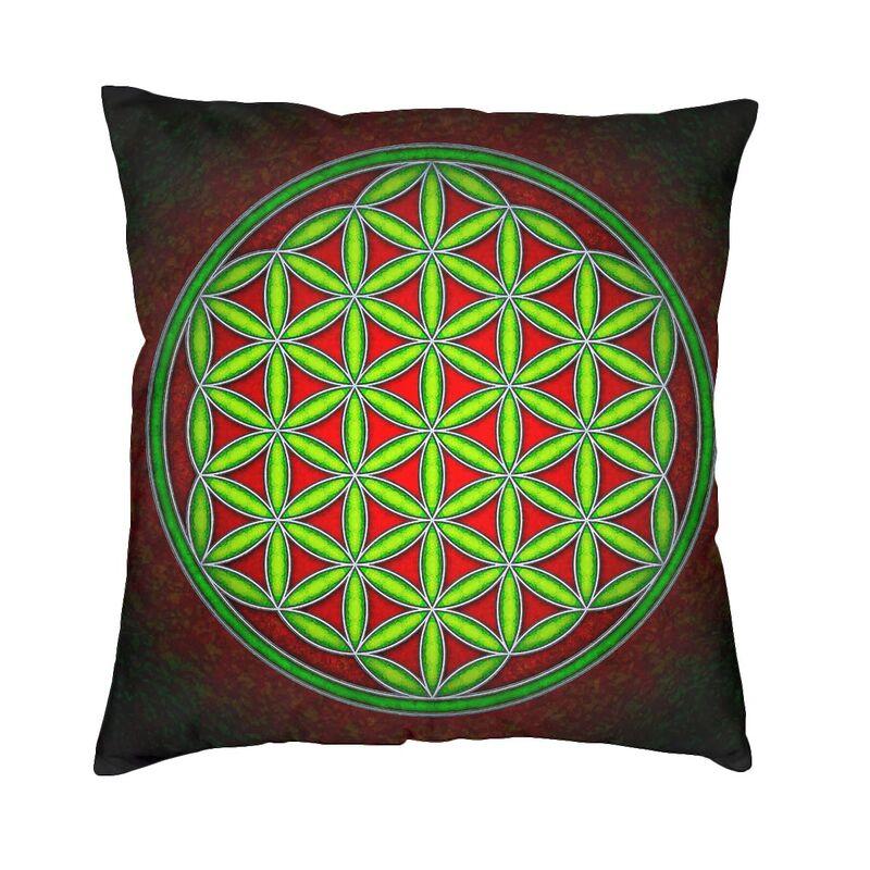Sacred Geometry Flower Of Life Kuddfodral 45*45cm för vardagsrumssoffa Geometrisk Mandala Kuddfodral Sammets örngott