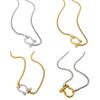 Gold Plated Carabiner Style Necklace Titanium Steel Pendant Neckchain Jewelry Ideal For Unisex Wear And Gift