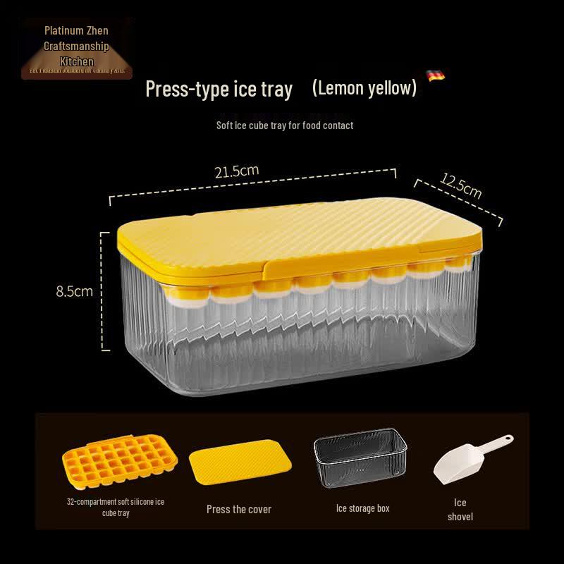 Silicone Press-Type Ice Cube Tray Set