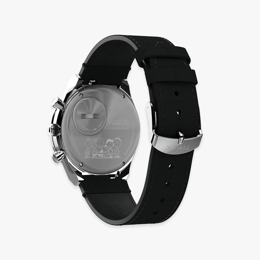 [Peanuts X Timex] Snoopy Chronograph 40mm Leather Watch - TW2W68900