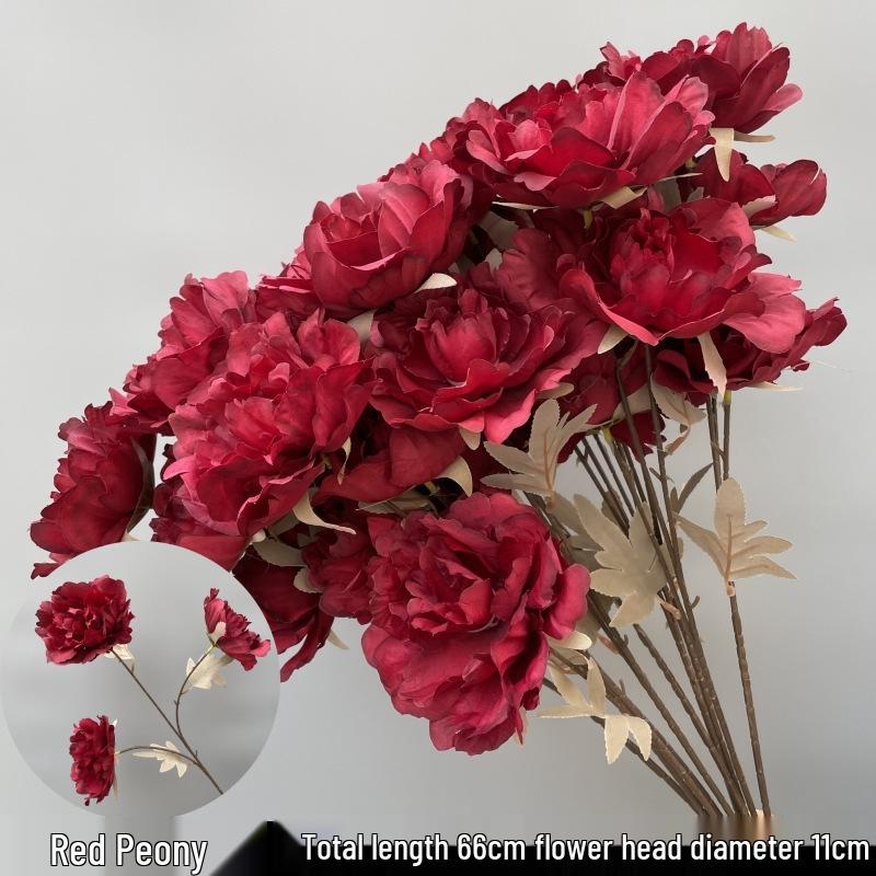 Shunran Dark Red Wine Artificial Wedding Flowers for Chinese Engagement Décor & Aisle Hanging Displays