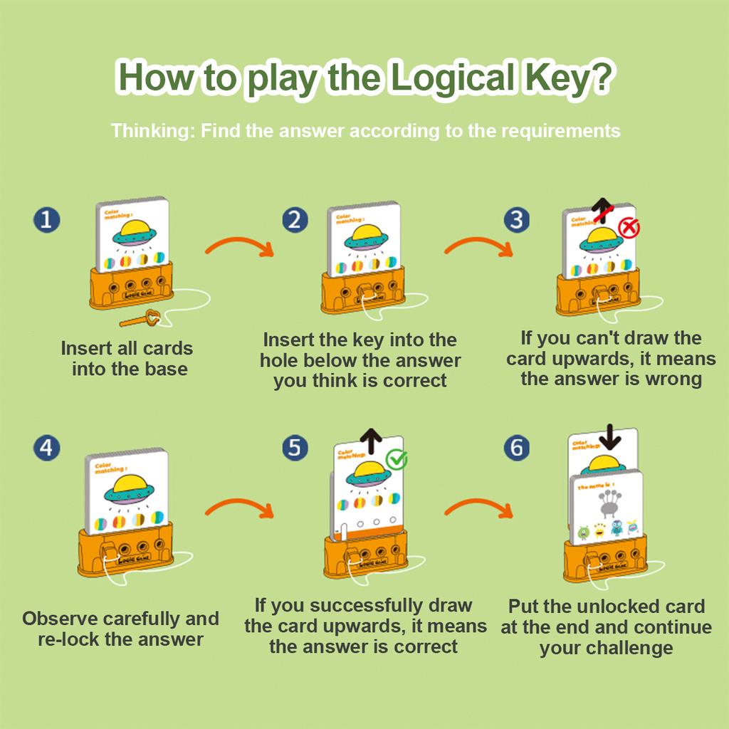 Logic Key Unlock Kids Toy Montessori Early Learning Color Recognition Math Skills Logic Training 80 Levels Birthday Gifts