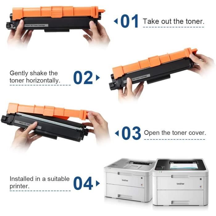 Toner compatible - smartomi - tn241 tn245 - pack de 4 - noir/couleurs - haute performance