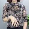 Nuova Maglietta Primaverile a Collo Semi Alto con Maniche Lunghe e Dettagli Cut-Out per Donna Versatile Elegante Top con Strass