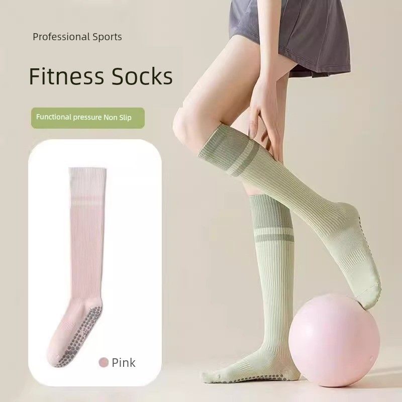 

Professional Sports Yoga Socks Women Elastic Muscle Energy Compression Calf Socks Non-Slip Fitness Running Aerobics Compression Stockings Pink [full palm Non Slip]]