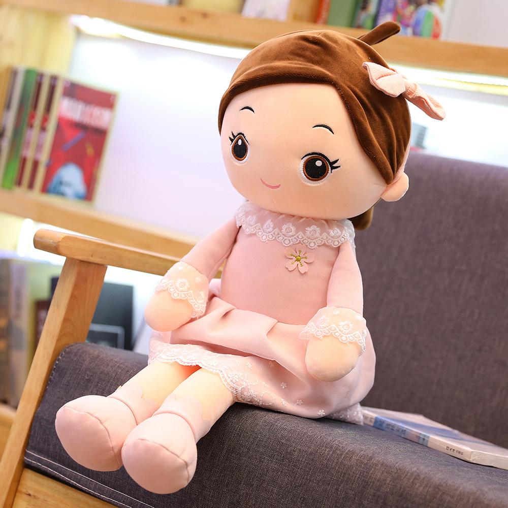 40-90cm Kawaii Plyšové Panenky pro Dívky s Krajkovými Šaty Měkké Vycpané Panenky Krásné Plyšové Hračky Hračky pro Dívky Dětský Narozeninový Valentýnský Dárek