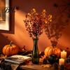 Silk Floral Arrangements With Green Leaves Artificial Fall Flowers, Fake Eucalyptus Violet Greenery Bouquet, Autumn Faux Quirky Interior Design