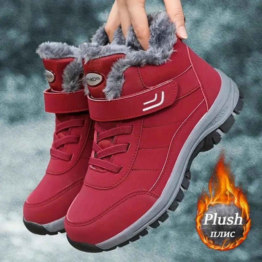 Women's winter velvet warm and thick mother's shoes snow boots sports and leisure middle-aged and elderly walking shoes anti sli