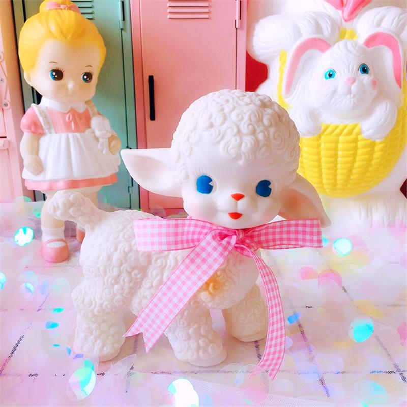Classical Lamb Plush toy Adorable Sheep Stuffed Toys Showa Bow Sheep Girl Sweet Heart Decoration Decora gift for Girl birthday