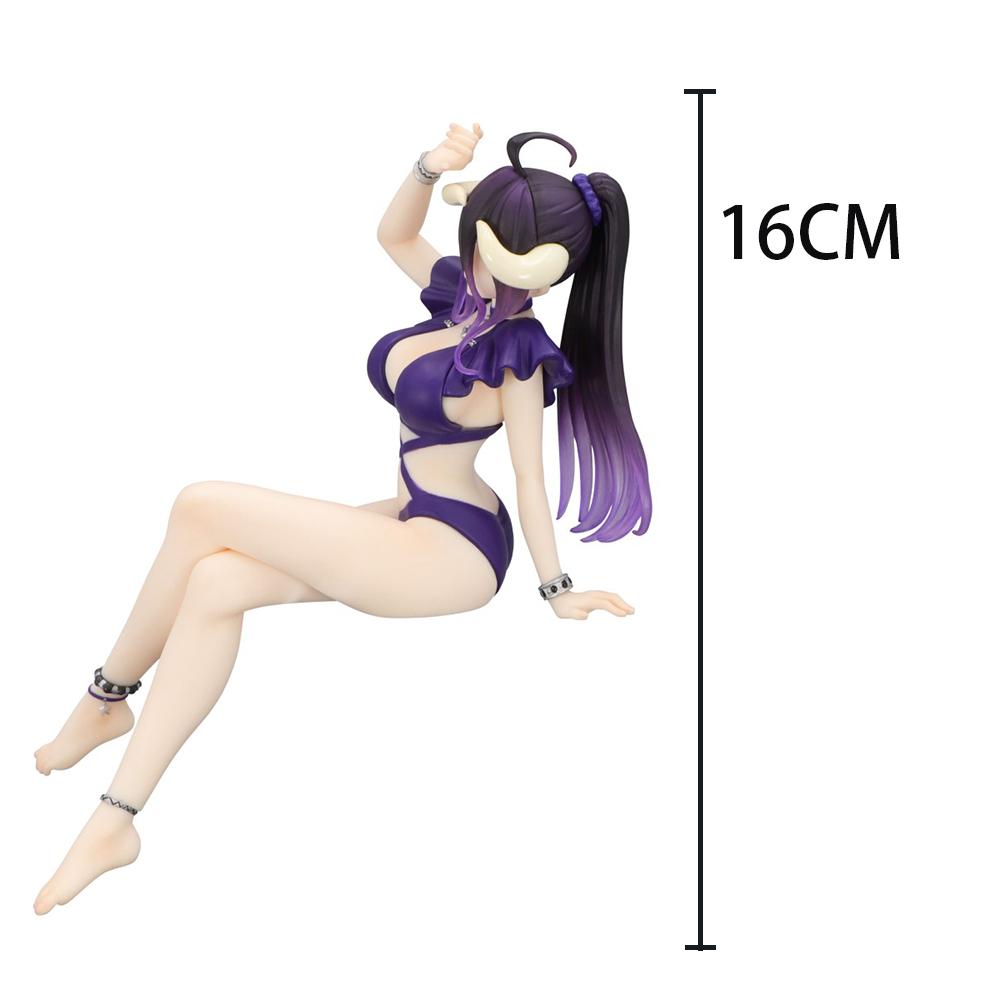 Figura Anime Albedo Pose Sentada Figura de Ação Versão Roxa Modelo de Beleza Adulta Ornamentos de Mesa Coleção Brinquedo Presentes 16cm