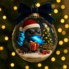 Christmas Snow Ball Ornaments Vintage Sewing Machine/Village Scene/Big Foot Xmas Tree Ornaments Winter Clear