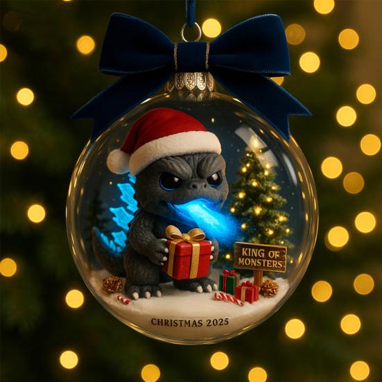 Christmas Snow Ball Ornaments Vintage Sewing Machine/Village Scene/Big Foot Xmas Tree Ornaments Winter Clear