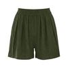 Ladies' Color Loose Linen Casual Pocket High Waisted Beach Shorts