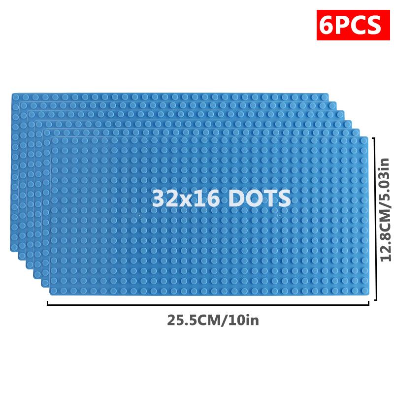 6pcs/set Base Plate 32*32 32*16 Studs Classic Figures Building Blocks Plates Bricks Baseplate Blocks Children Toys For Kid Gifts