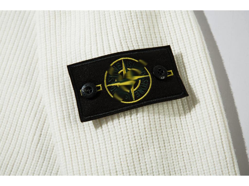 STONESLAND Unisex Strickpullover mit Stehkragen und Reißverschluss