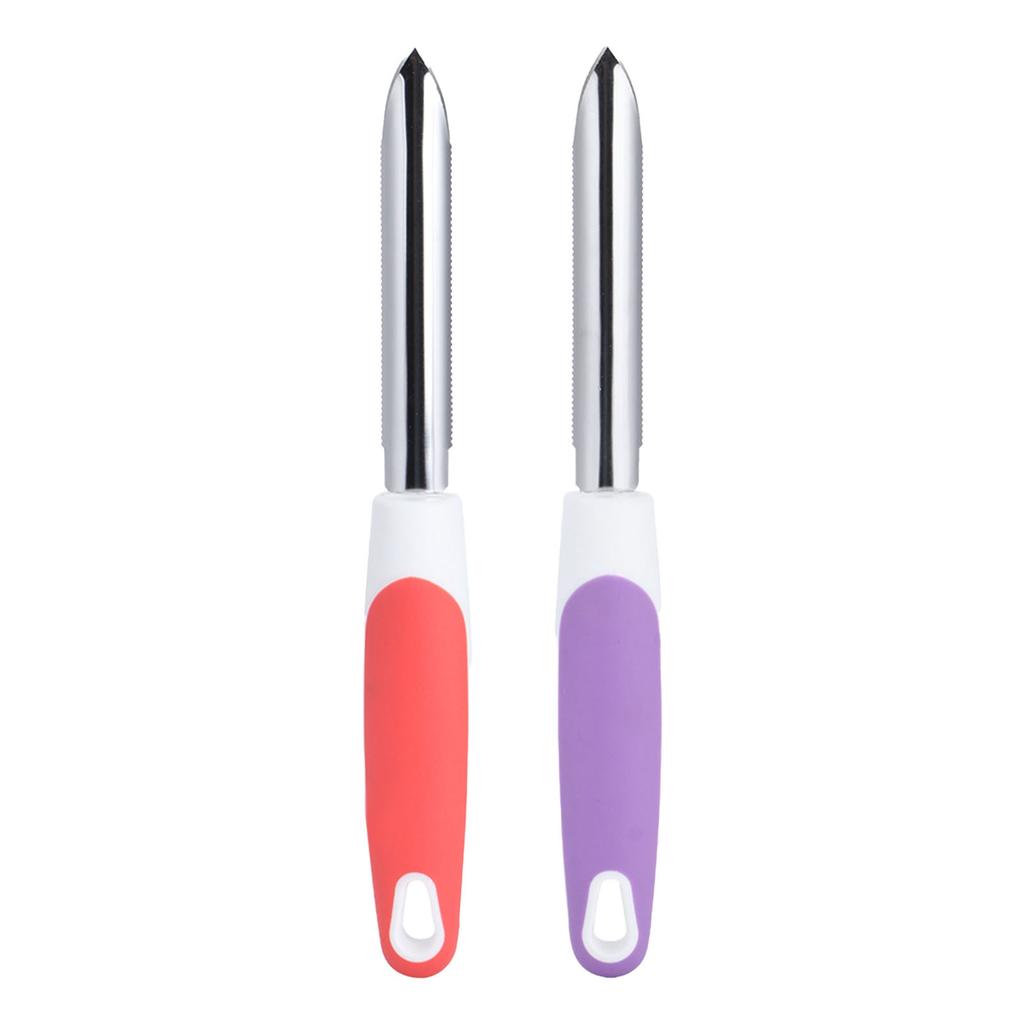 2Pcs Stainless Steel Fruit Pepper Corer Core Remover Tools Kitchen Supplies OrangePurple