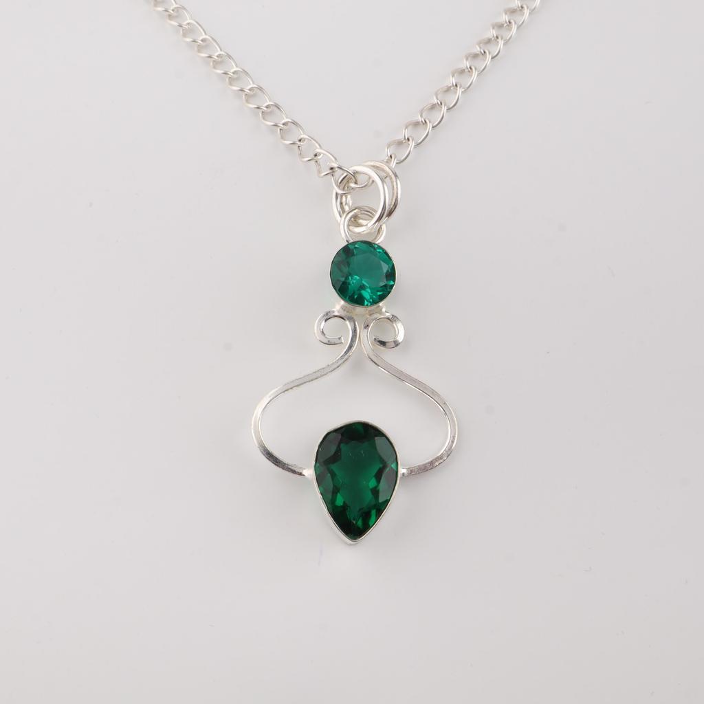 Chrome Diopside Gemstone 925 Sterling Silver Handcrafted Pretty Pendant 1.60" For Wedding Gift PP-13-9