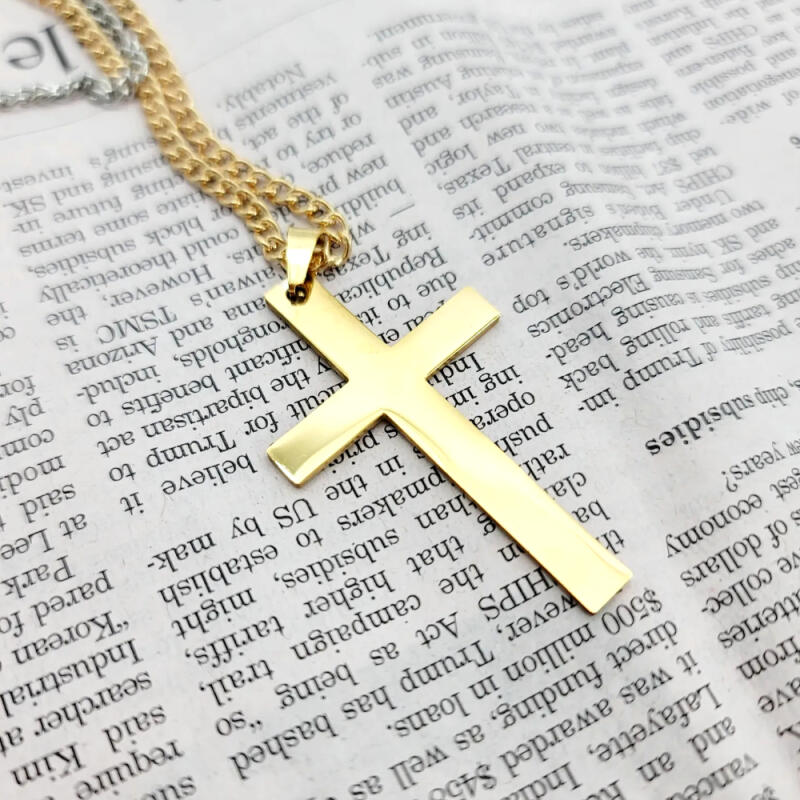 Cross Necklace Fashion Friendship Surgical Cross Necklace Gold