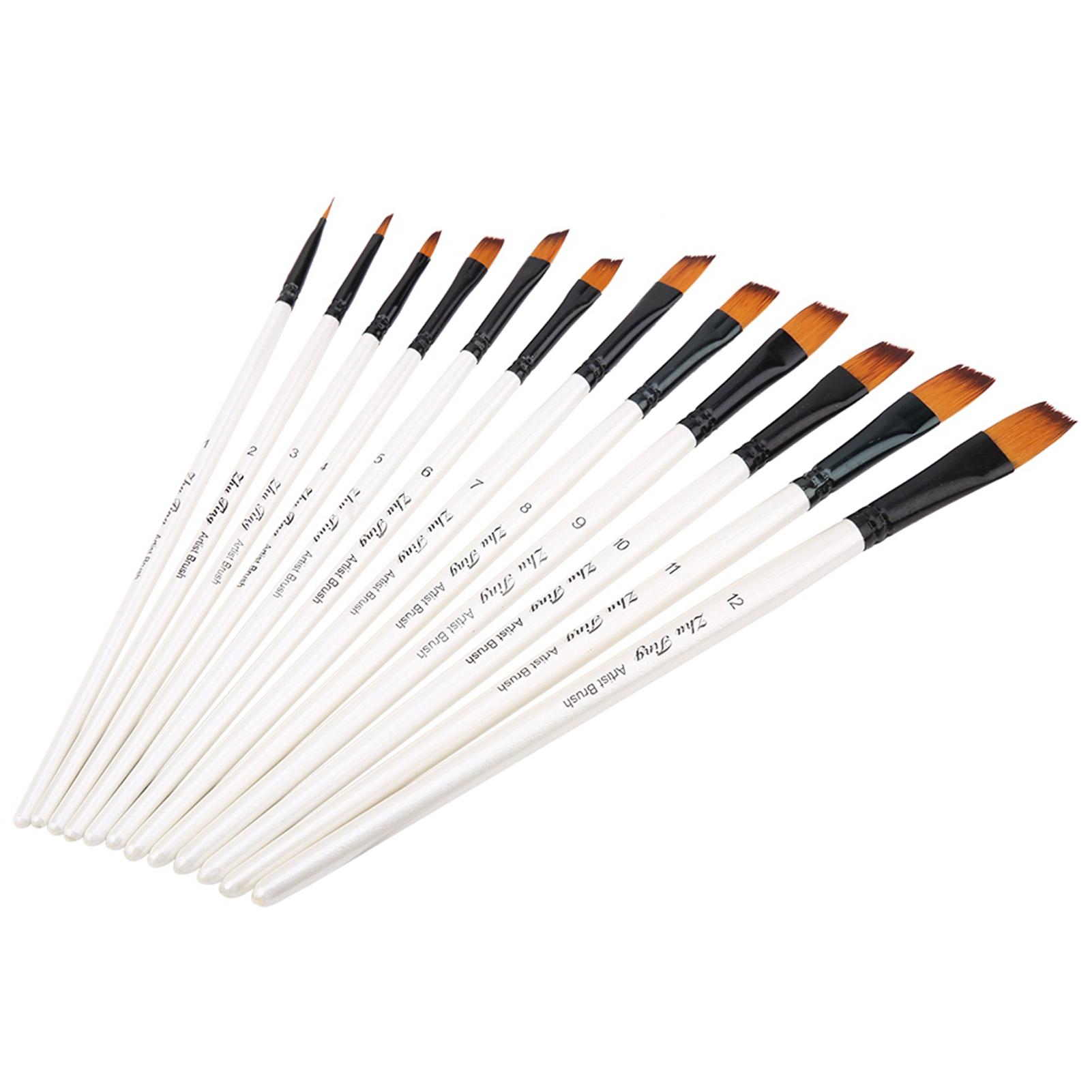 

12pcs Drawing Brush Pen Set Art Gouache Water Color Oil Painting Tools Bevel blade