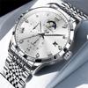 OLEVS Men's Watches Top Brand Fashion Original Quartz Watch for Man Waterproof Luminous Moon Phase Date Chronograph Wristwatch